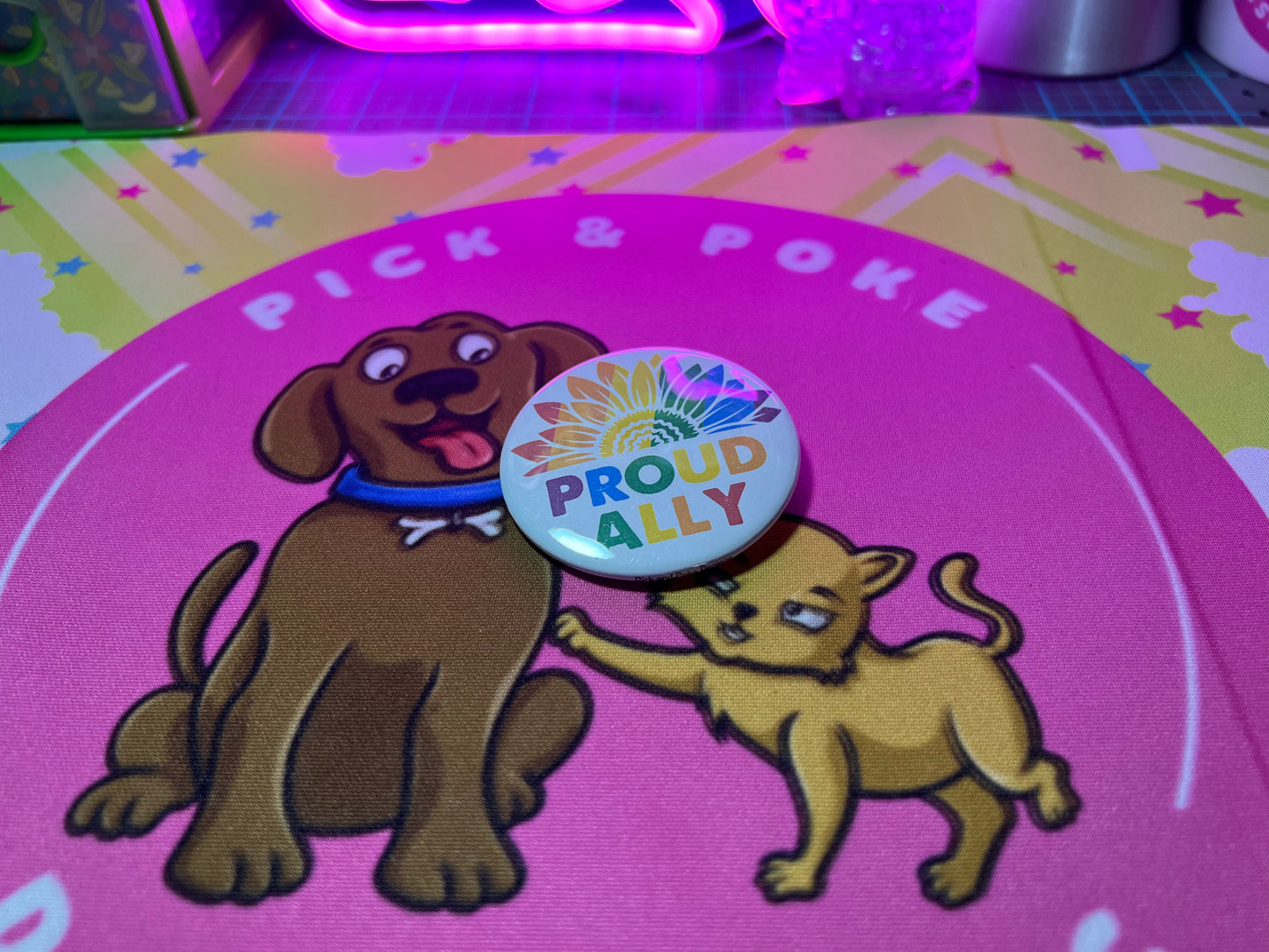 LGBTQIA2S+ Ally and Pride Button Pins | 2.25-inch Round Size | Metal Pin Back Design | Made to Order