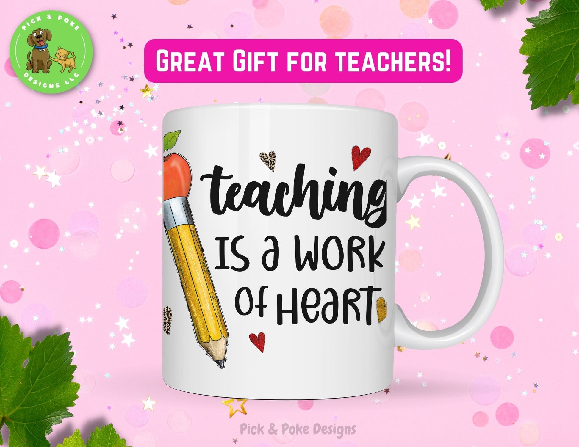 Teaching is a work of heart mug is a great gift for teachers
