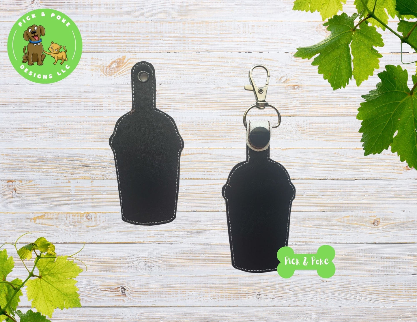 In the Hoop Embroidery Design Cute Kawaii Milk Bubble Tea Snap Tab and Eyelet Key Fob SetPick and Poke Designs