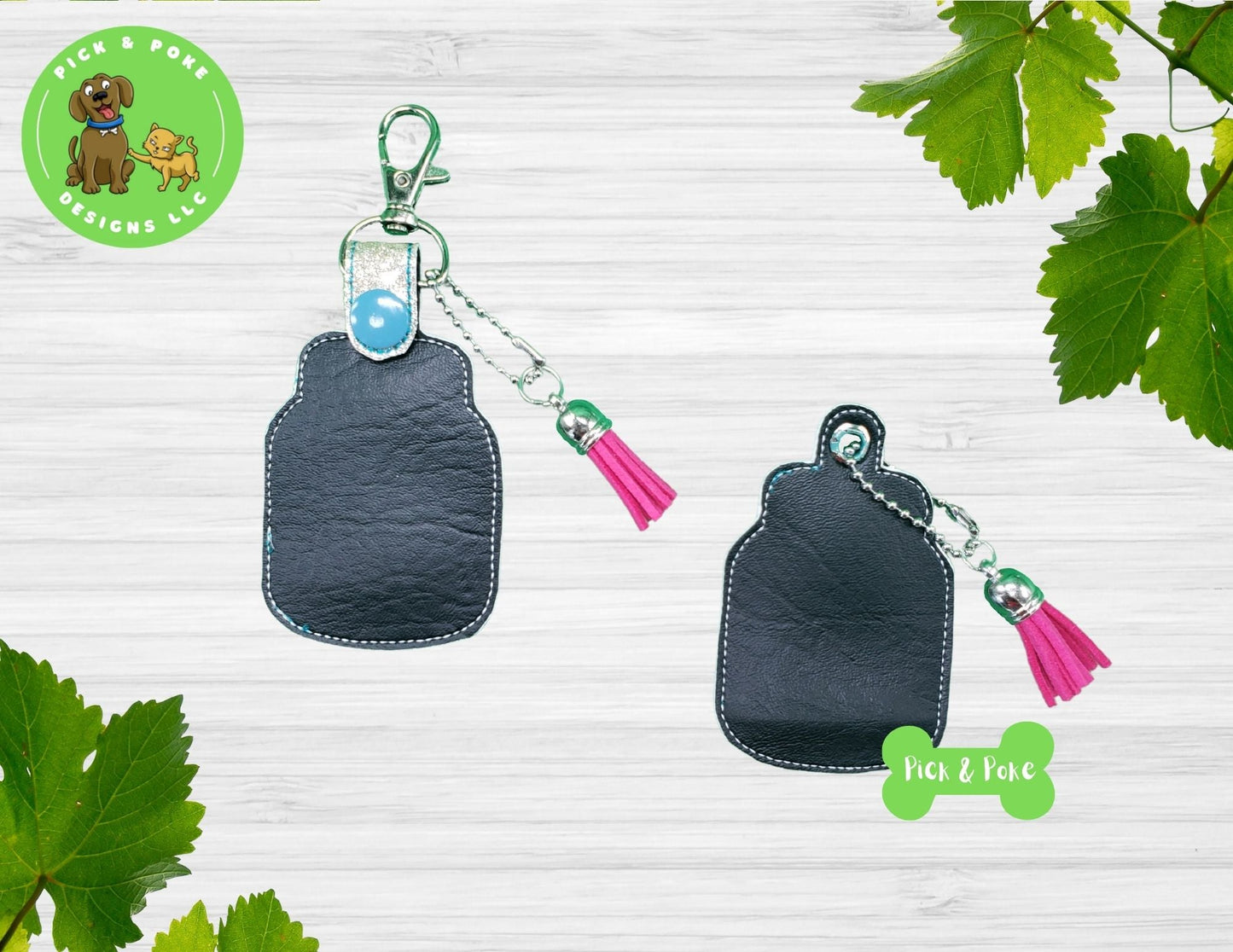 ITH Embroidery Design Mason Jar of Hearts Snap Tab and Eyelet Key Fob SetPick and Poke Designs