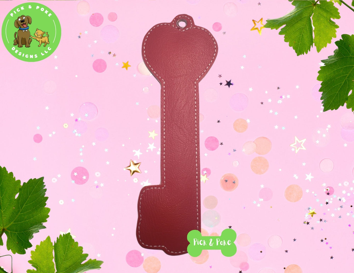 In the Hoop Embroidery Project Heart Key Bookmark