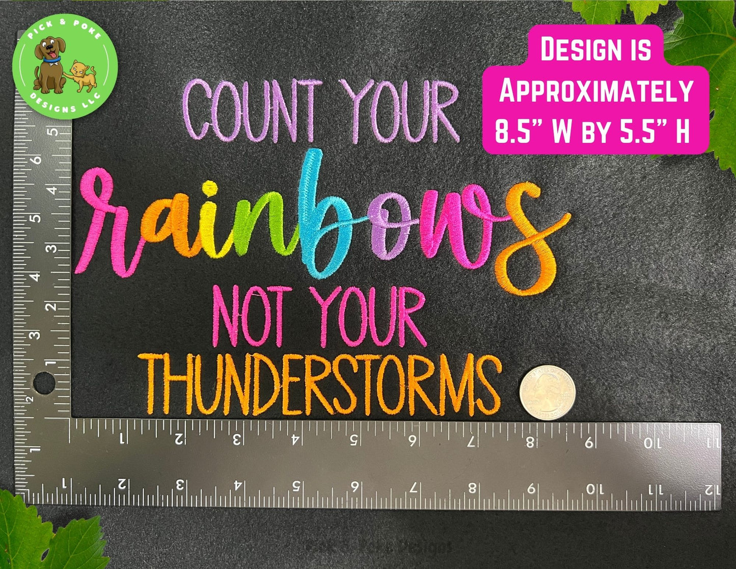 Embroidered Count Your Rainbows Not Your Thunderstorms Sweatshirt | Inspirational Black Crewneck