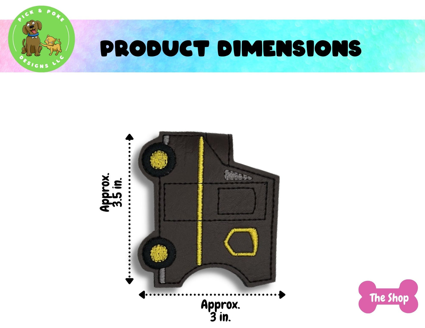 Brown Truck Hand Sanitizer Holder Key Chain | Embroidered on Vinyl | Made to Order