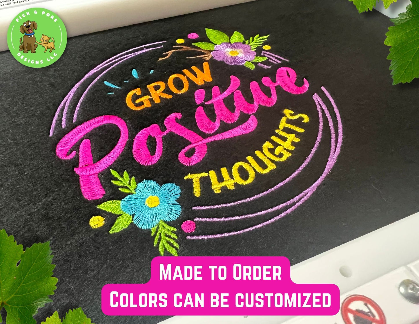 Grow Positive Thoughts Embroidered Sweatshirt | Inspirational Quote Crewneck