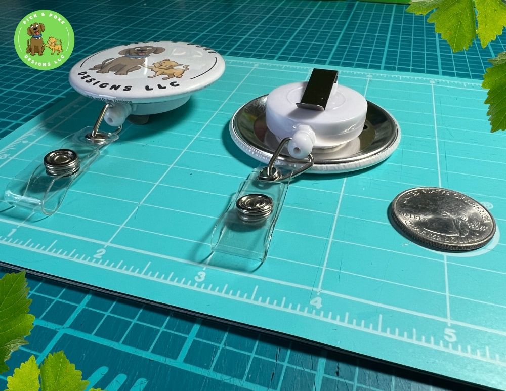 Badge Reel with Goofy Yellow Face Design | Button Pin (Custom Made)