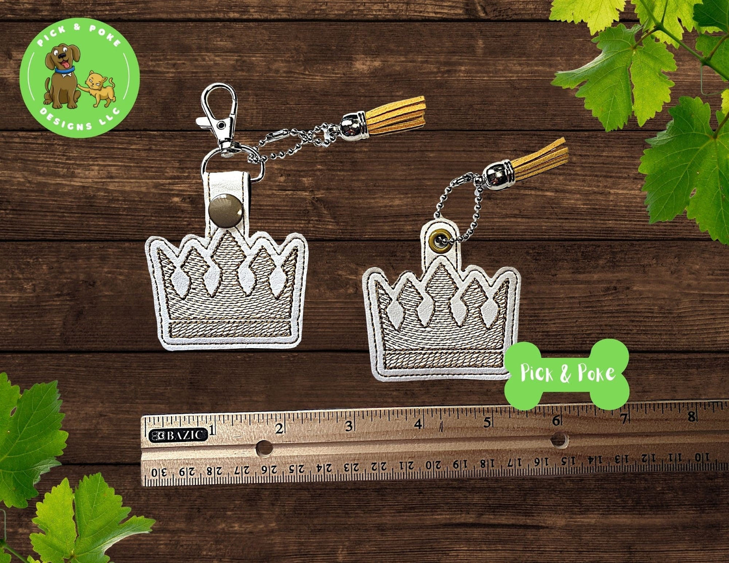 In the Hoop Embroidery Project / Crown Snap Tab / Sketch Fill / Digital File / Instant Download / SetPick and Poke Designs