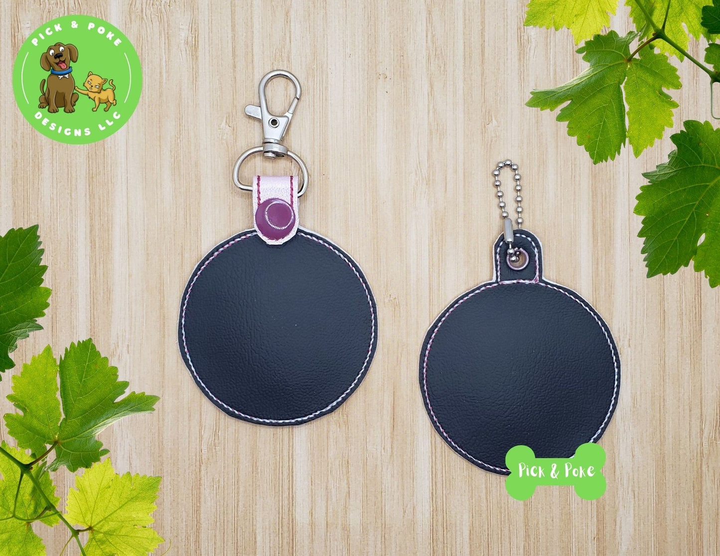 In the Hoop Embroidery Project / Peace Love Hippie 70s Snap Tab and Eyelet Key Fob / Gift Tag / ITH / Digital File / Instant DOWNLOAD / SetPick and Poke Designs