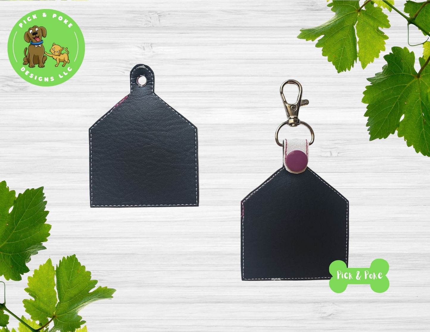 In the Hoop Embroidery Project / Hearts Love Letter Snap Tab and Eyelet Key Fob / Gift Tag / Digital File / Instant DOWNLOAD / Set