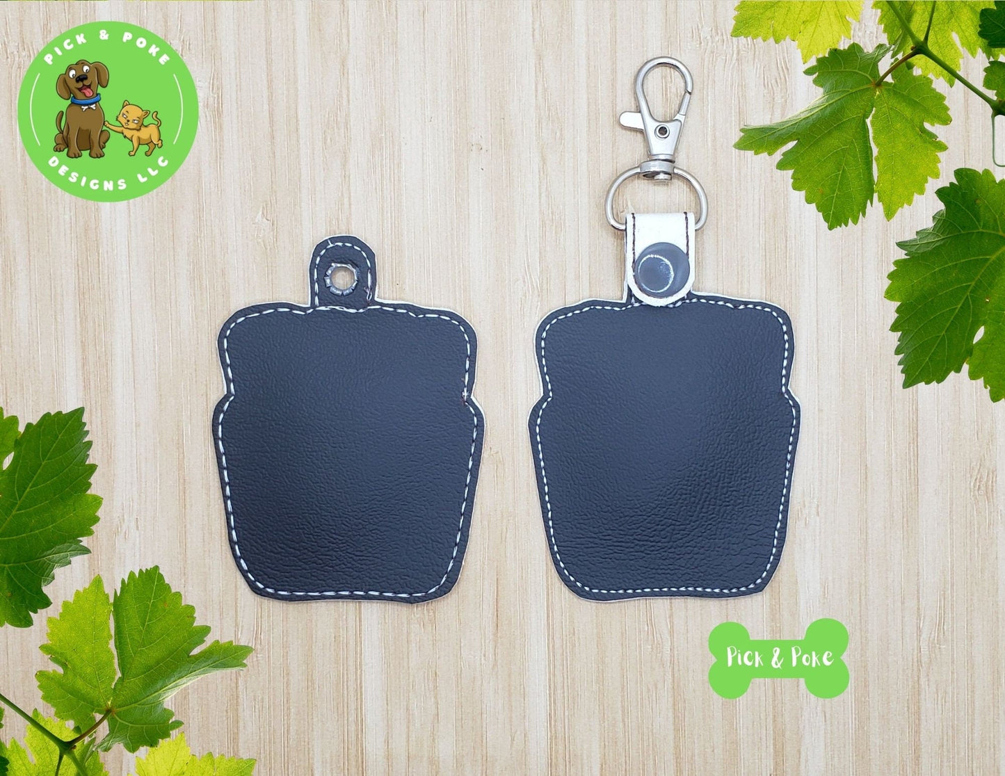 In the Hoop Embroidery Project / Cute French Fries Fast Food Kawaii Snap Tab and Eyelet Key Fob / Gift Tag / Digital File / Instant DOWNLOADPick and Poke Designs