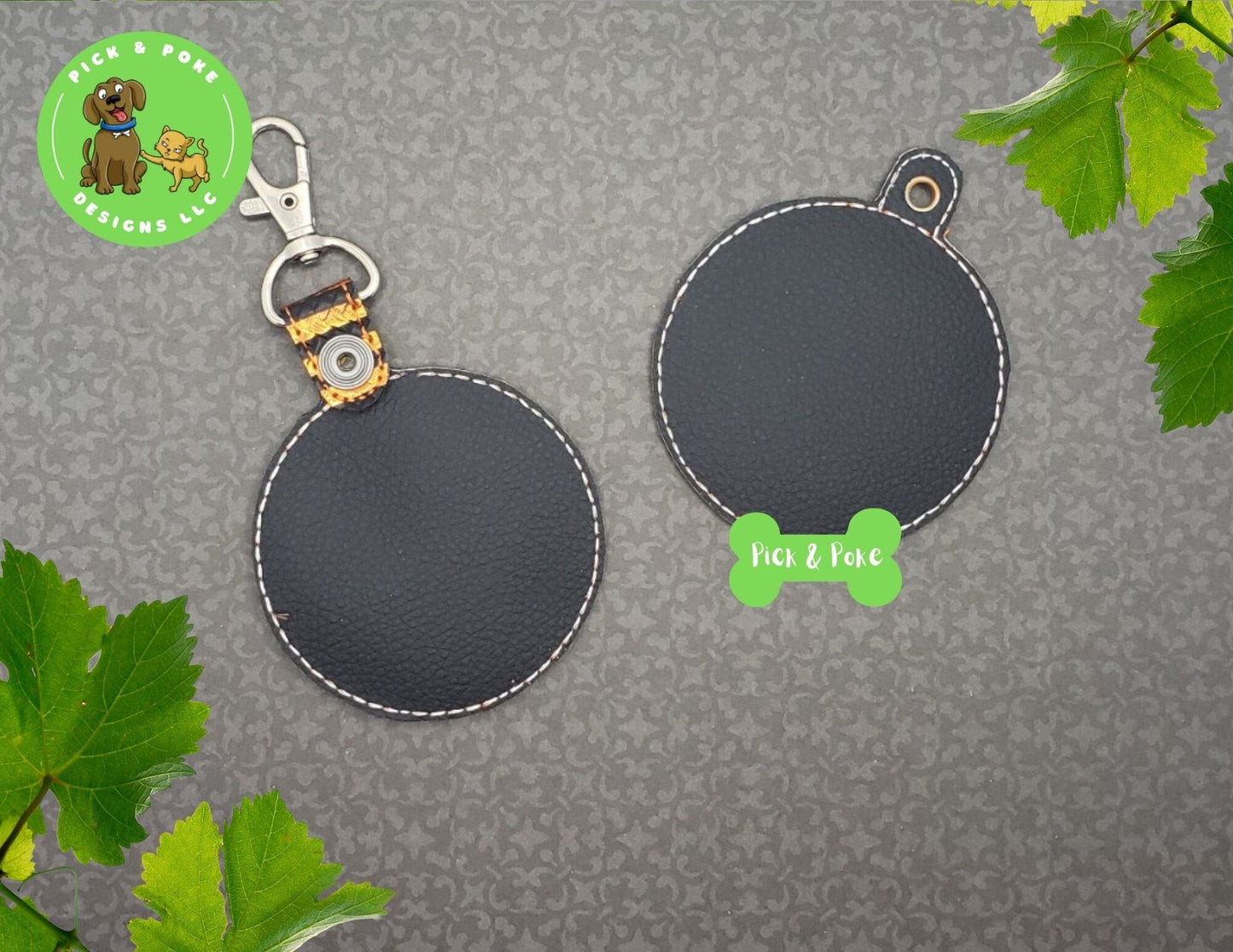 In the Hoop Embroidery Project Cute Ghost Sketch Fill Snap Tab and Eyelet Key Fob / Gift Tag / Digital File / Instant DOWNLOAD / ITHPick and Poke Designs