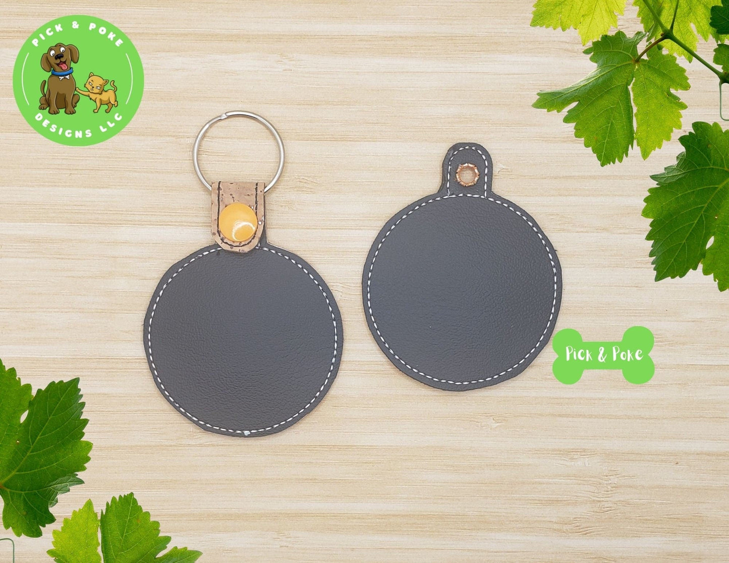 In the Hoop Embroidery Project Cute Kawaii Basketball Applique Snap Tab Eyelet Key Fob / Gift Tag / Digital File / Instant DOWNLOAD / ITHPick and Poke Designs