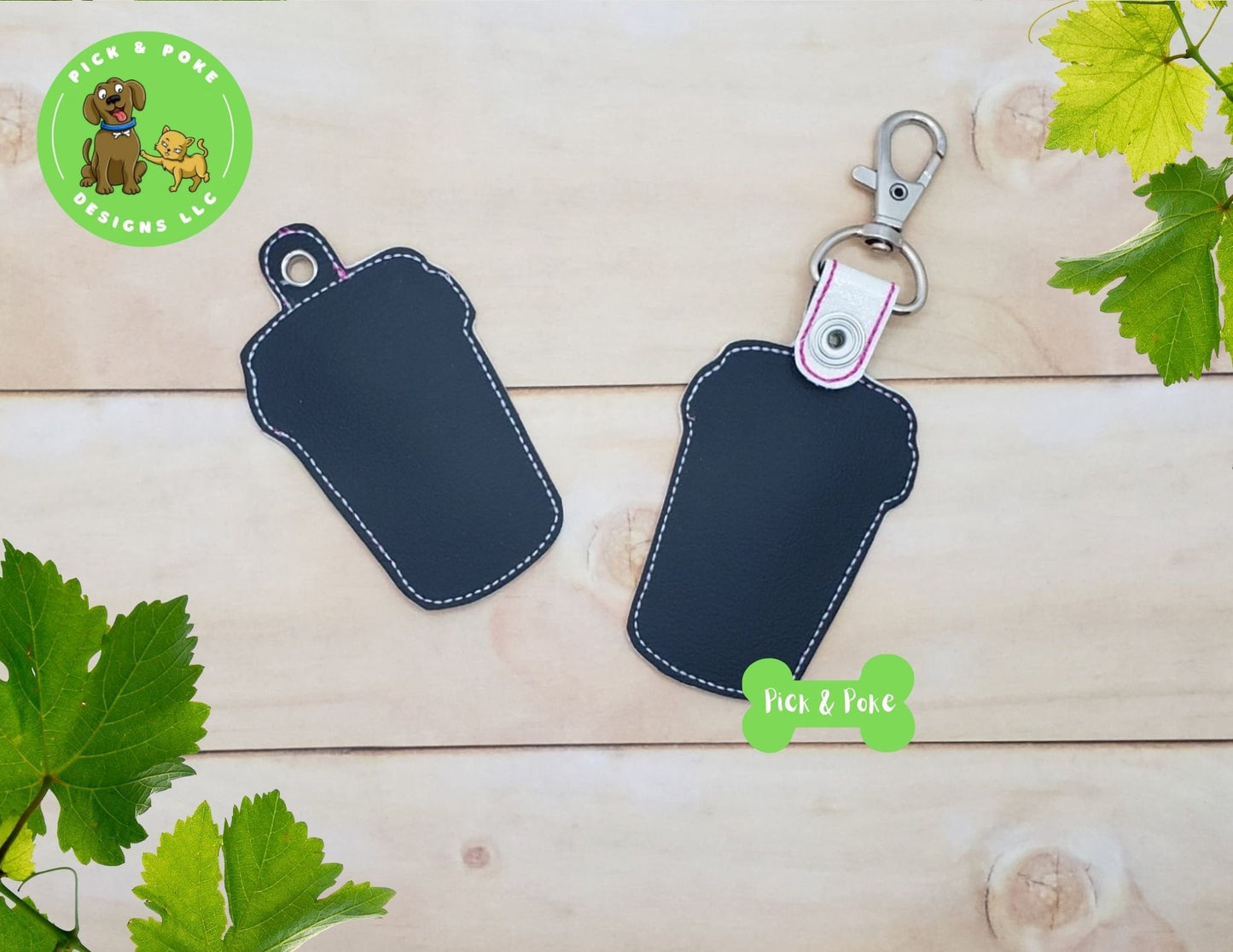 In the Hoop Embroidery Project Cute Coffee Cup with Heart Snap Tab and Eyelet Key Fob / Gift Tag / Digital File / Instant DOWNLOAD / ITHPick and Poke Designs