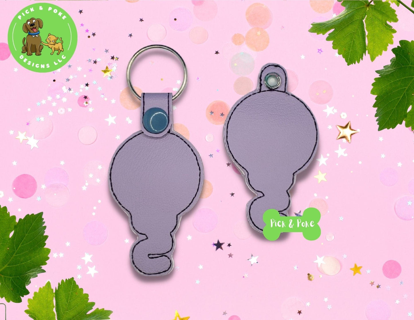 In the Hoop Embroidery Project Cute Applique Balloon / Snap Tab and Eyelet Key Fob / Gift Tag / Digital File / Instant DOWNLOAD / ITHPick and Poke Designs