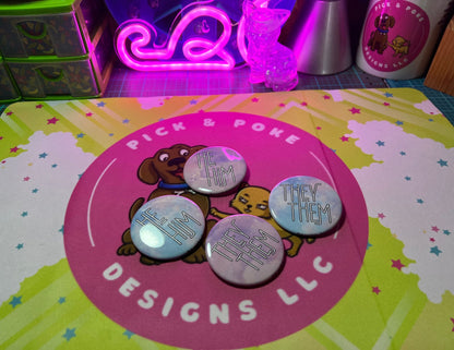Galaxy Sky My Pronouns | Pin-Back Button, Key Chain, Magnet, Bottle Opener, or Mirror Option | 2.25-inch Round Size | Made to Order