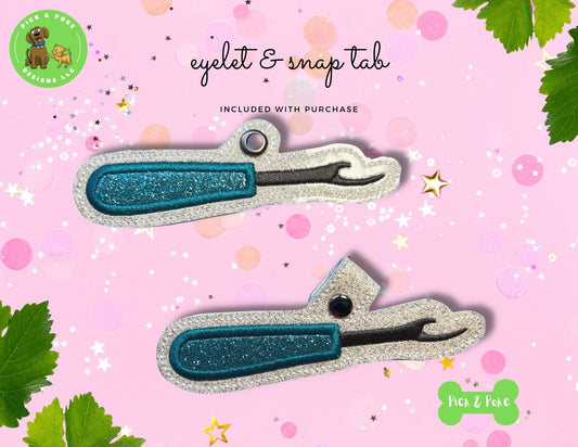 In the Hoop Embroidery Project Applique Seam Ripper Snap Tab and Eyelet Key Fob (Digital Download)