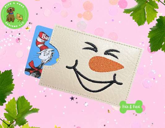ITH Embroidery Project Smiling Snowman Gift Card Holder Wallet