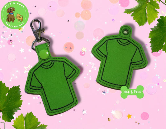 In the Hoop Embroidery Project T-Shirt Monogram Frame Snap Tab and Eyelet Key Fob