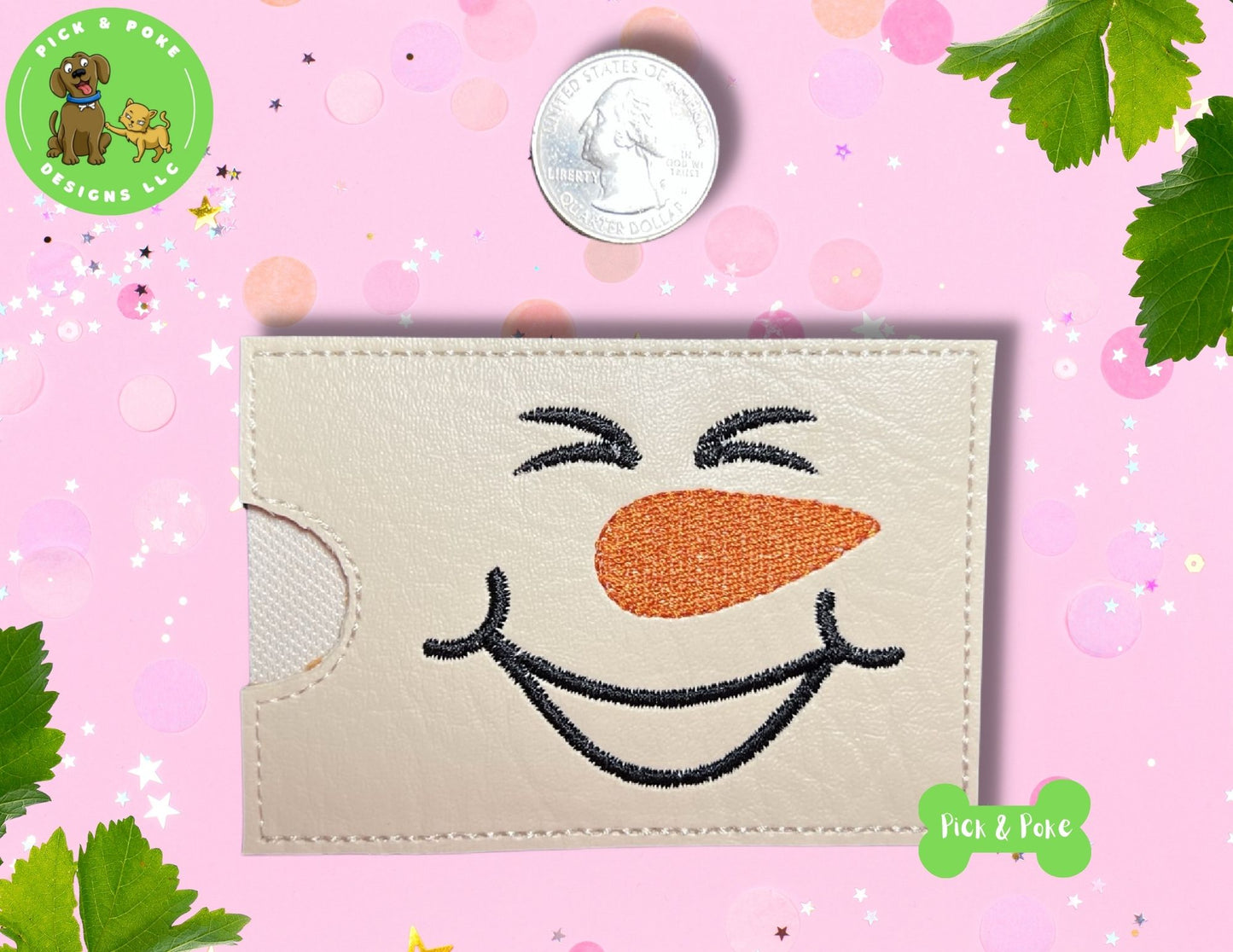 ITH Embroidery Project Smiling Snowman Gift Card Holder Wallet