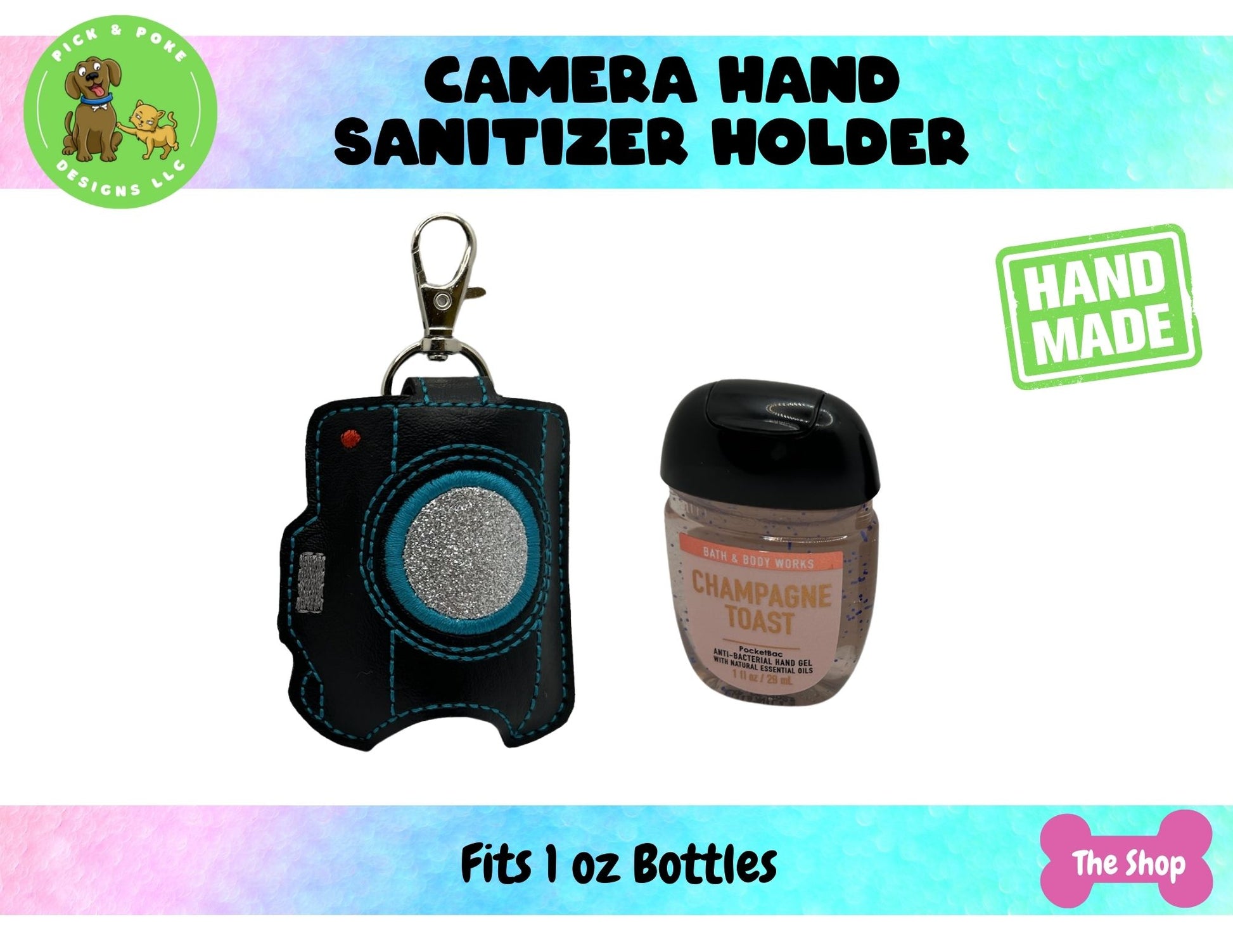 Hand sanitizer keychains are handmade by a black-owned and woman-owned small business in California