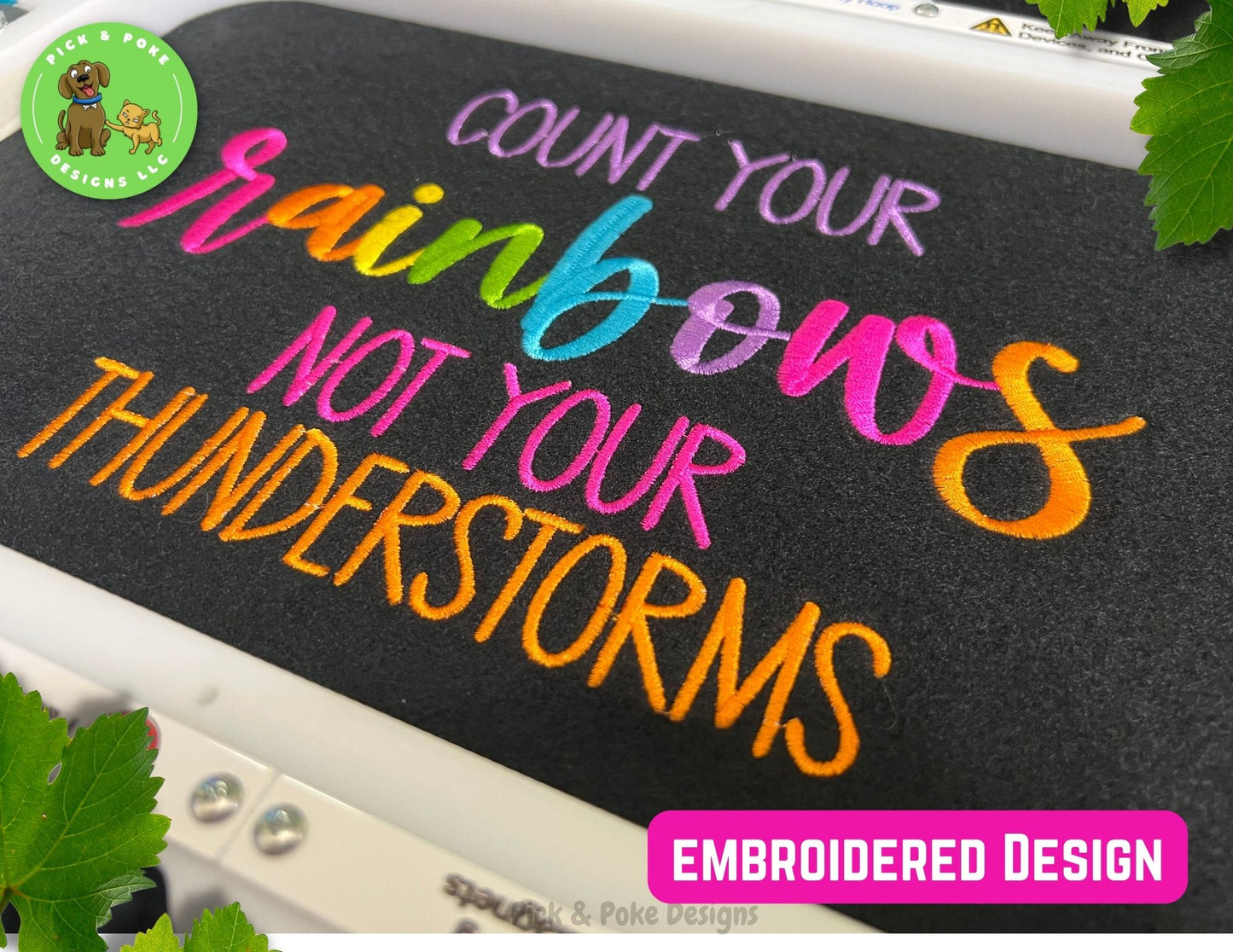 Embroidered Count Your Rainbows Not Your Thunderstorms Sweatshirt | Inspirational Black Crewneck