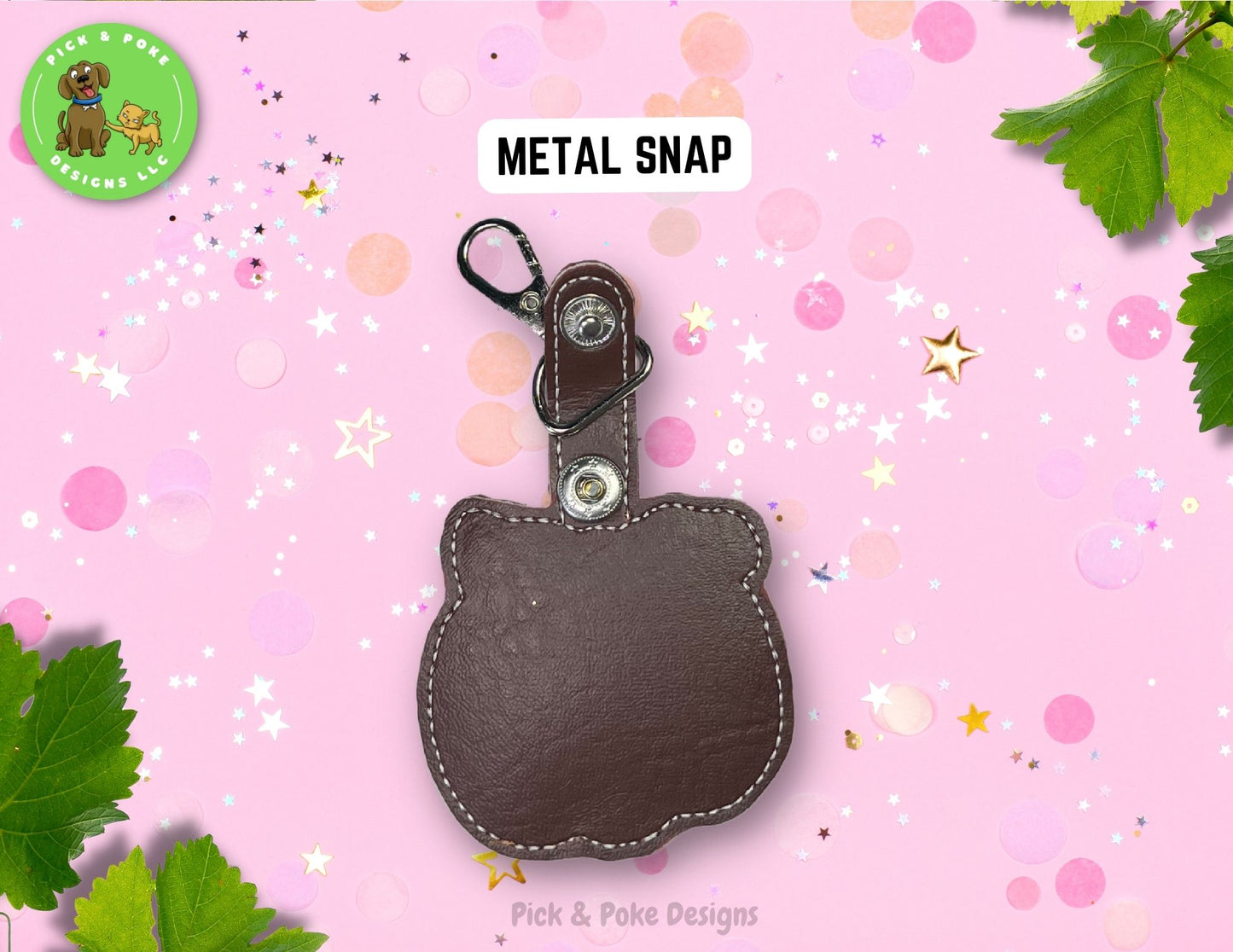 Fall Pumpkin Snap Tab Keychain with Clip | Vinyl Key Fob