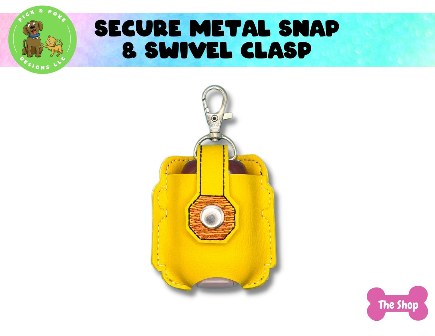 School Bus Wearing Mask Sanitizer Holder Key Chain | Embroidered on Vinyl | Made to Order