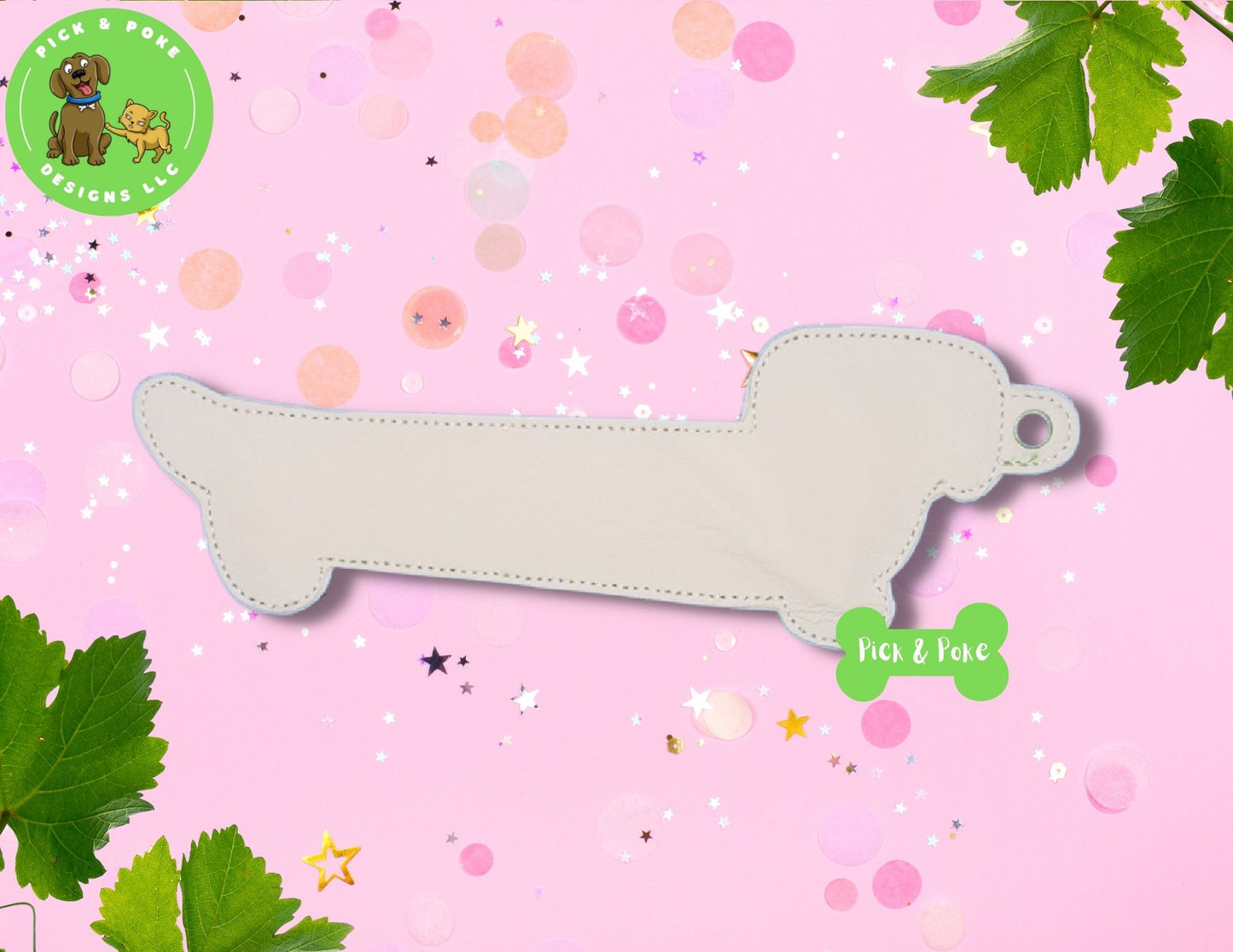 In the Hoop Embroidery Project 5x7 Wiener Dog Dachshund Bookmark