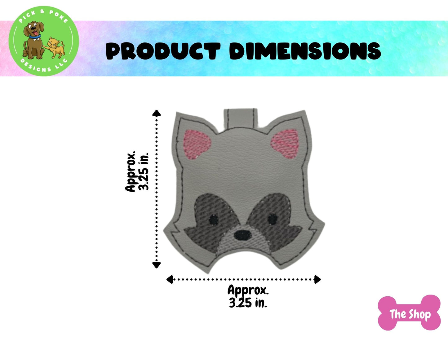 Raccoon Trash Panda Sanitizer Holder Key Chain | Embroidered on Vinyl | Made to Order
