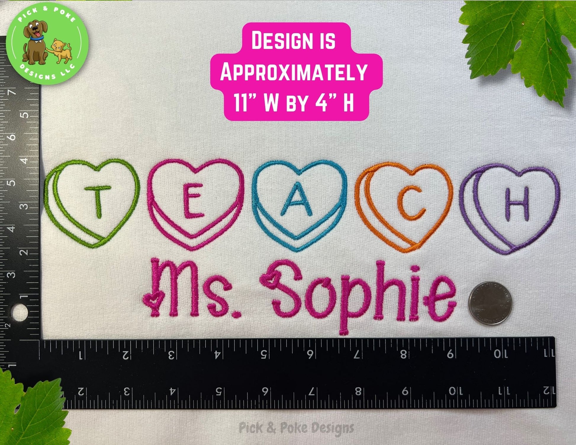 Design measures approximately 11 inches wide by 4 inches high. 