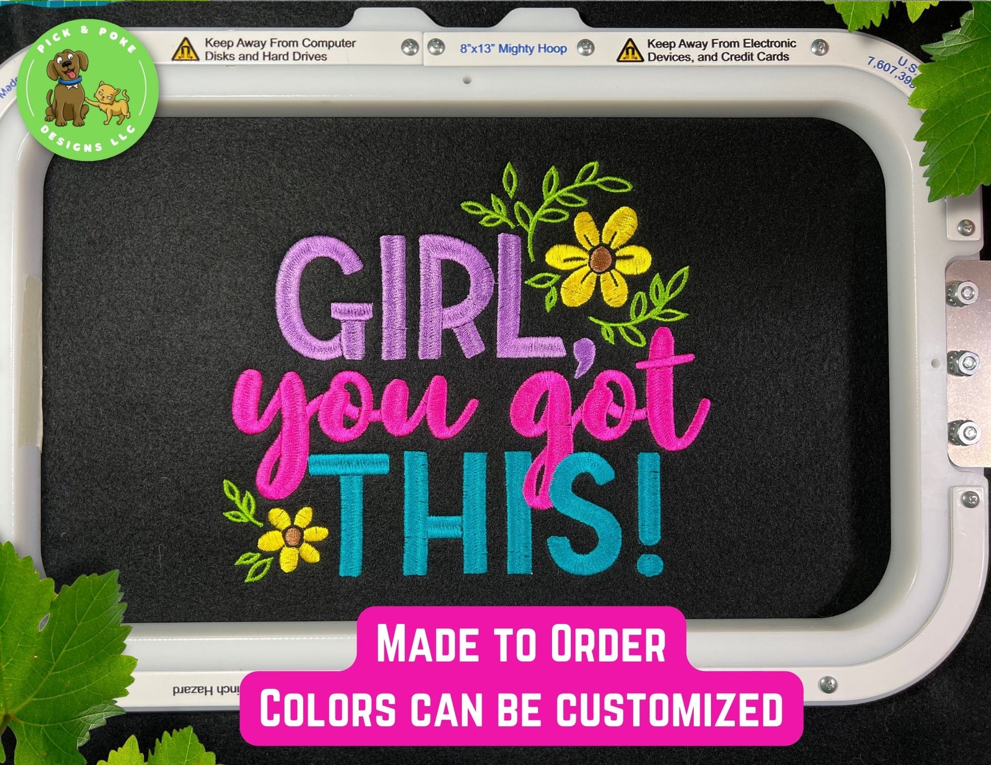 Each "Girl, you got this" sweatshirt is made to order so the colors can be customized.
