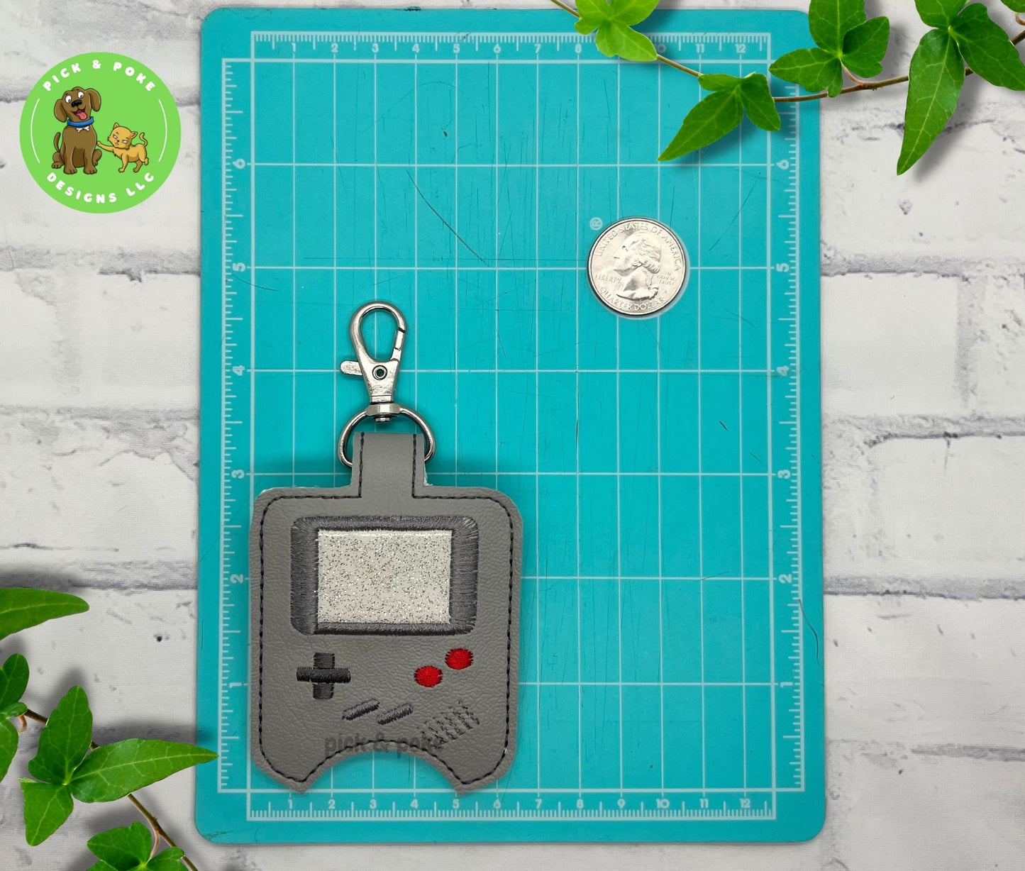 Video Game Hand Sanitizer Holder Key Chain | Embroidered on Vinyl | Custom Made