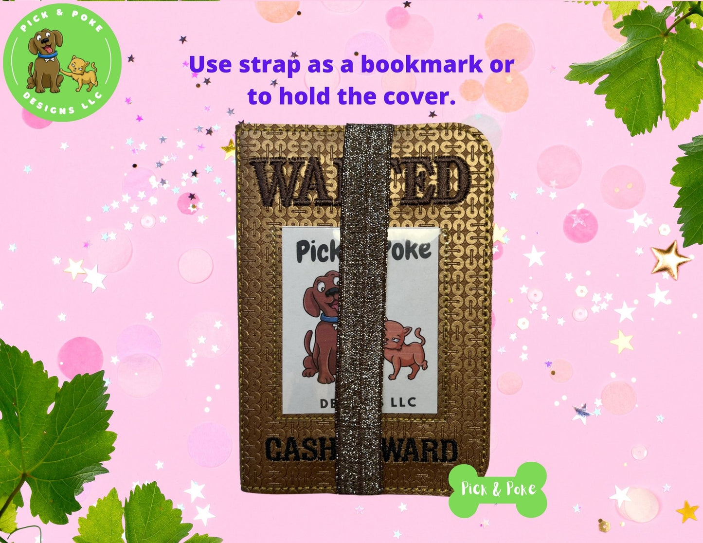 In the Hoop Embroidery Project  Wanted Cash Reward Picture Frame Applique Mini Composition Book (5x7 Hoop) / ITH Design (Digital Download)