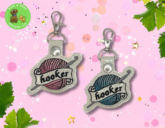 Crochet Yarn Hooker Snap Tab Key Chain | Handmade Gifts