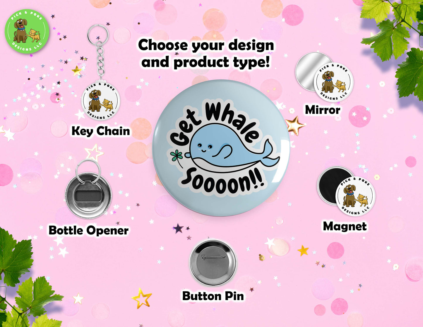 Cute Moody Animal Puns | Pinback Button Pin, Keychain, Magnet, Bottle Opener, or Mirror | 2.25-inch Size