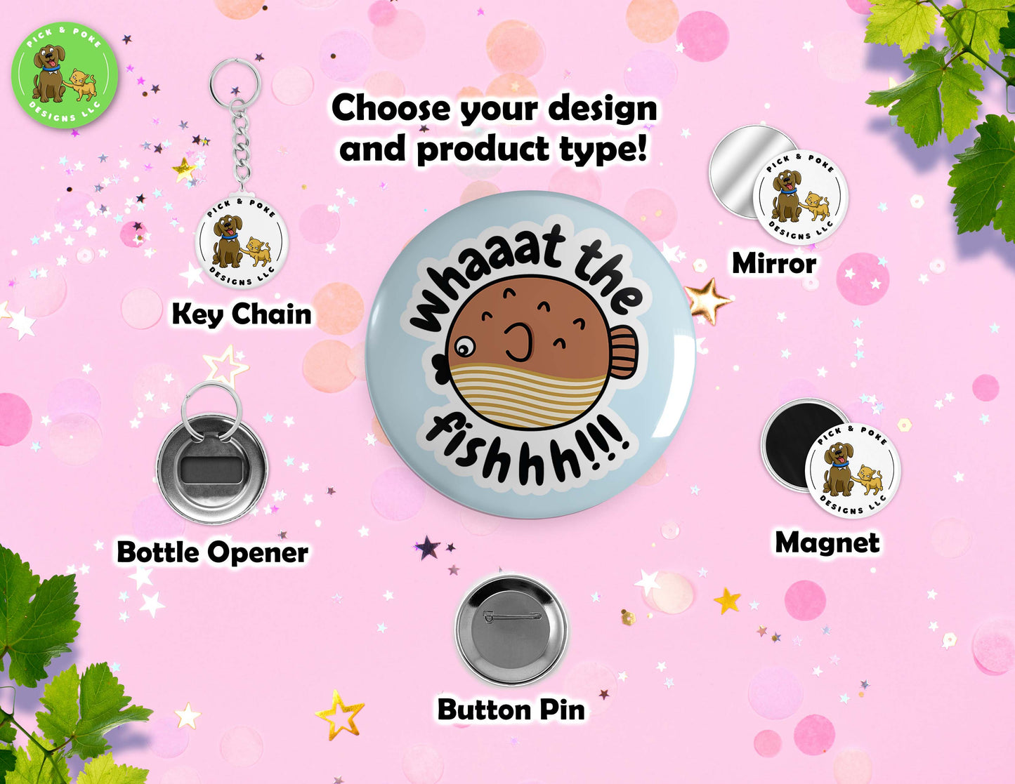 Cute Moody Animal Puns | Pinback Button Pin, Keychain, Magnet, Bottle Opener, or Mirror | 2.25-inch Size