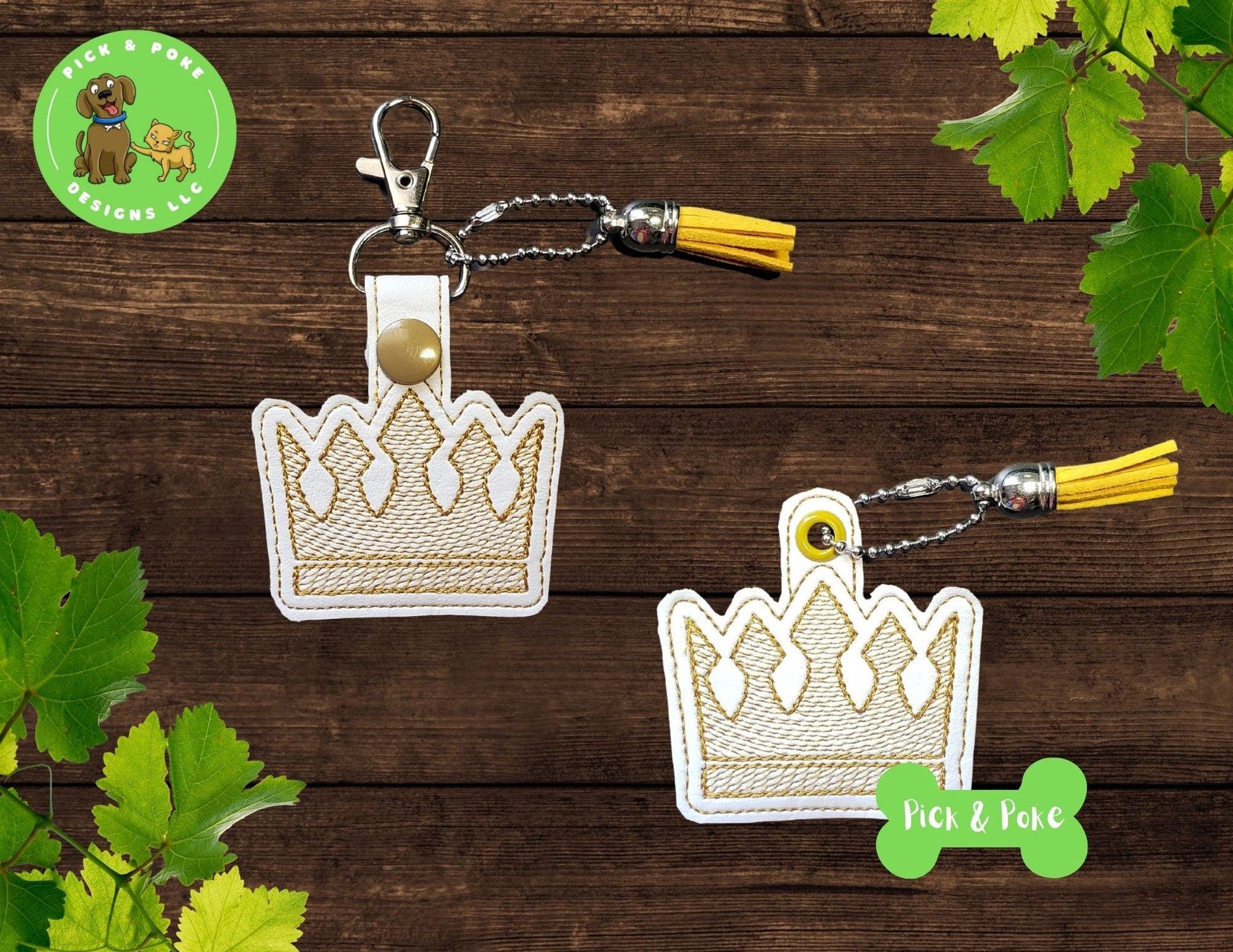 In the Hoop Embroidery Project / Crown Snap Tab / Sketch Fill / Digital File / Instant Download / SetPick and Poke Designs