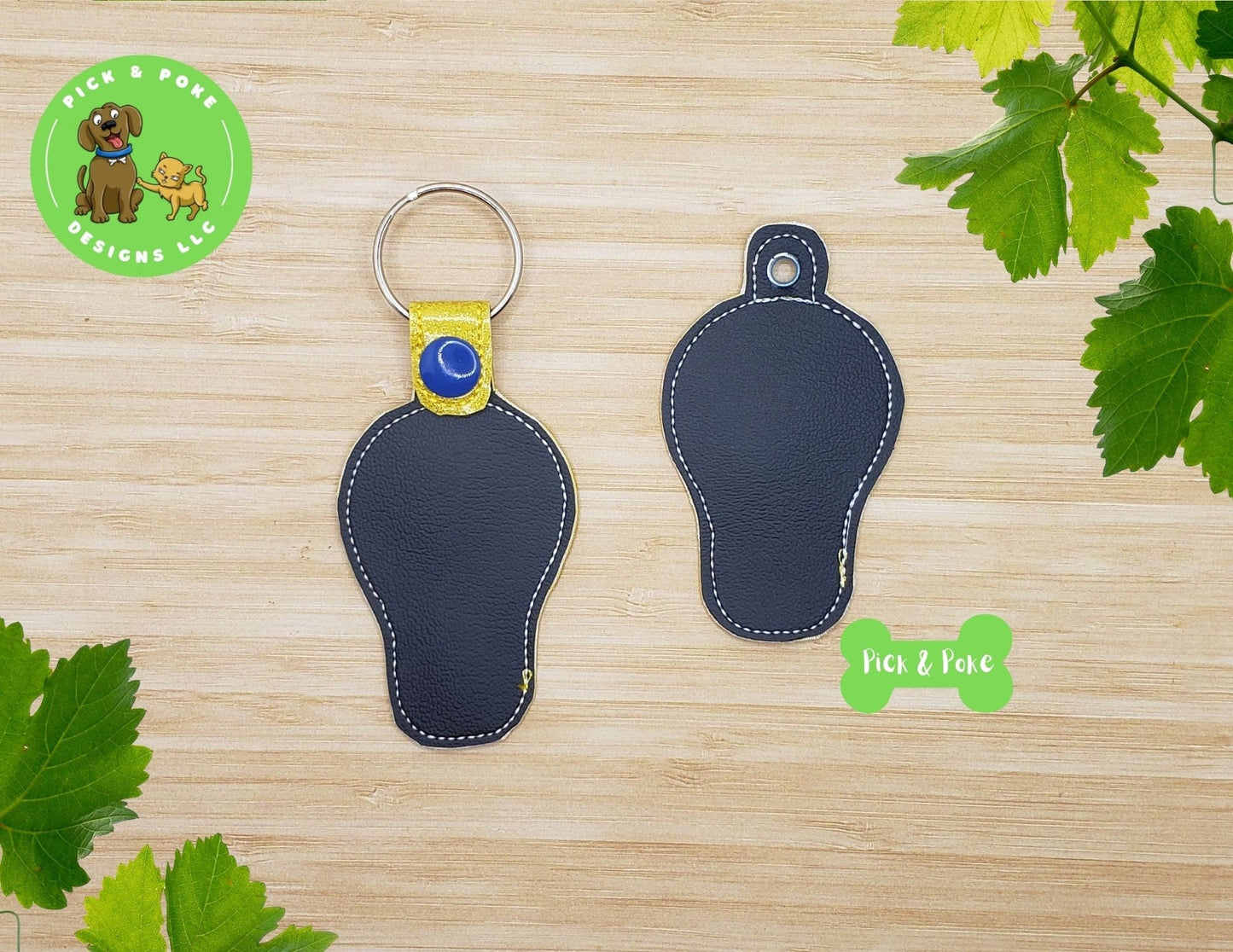 In the Hoop Embroidery Project Cute Light Bulb  Snap Tab and Eyelet Key Fob / Gift Tag / Digital File / Instant DOWNLOAD / ITHPick and Poke Designs