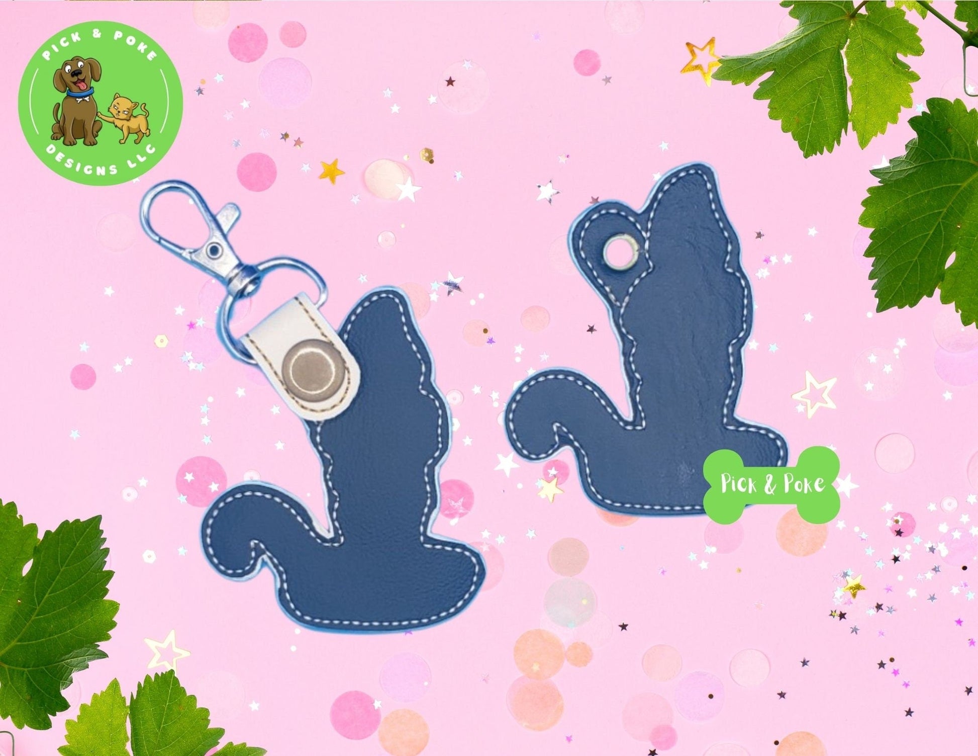 In the Hoop Embroidery Project Spooky Candle Flame / Snap Tab and Eyelet Key Fob / Gift Tag / Digital File / Instant DOWNLOAD / ITH SetPick and Poke Designs