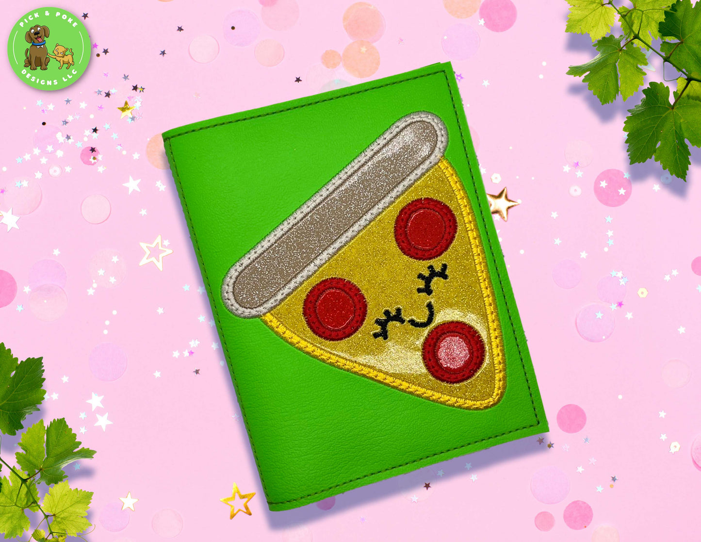 Cute Kawaii Pizza Notebook Cover | A6 Size | Includes 1 Lined A6 Notebook (Custom Made)